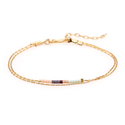 Double-Layer Gold Thread Bead Bracelet for Women