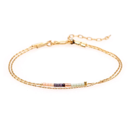 Double-Layer Gold Thread Bead Bracelet for Women