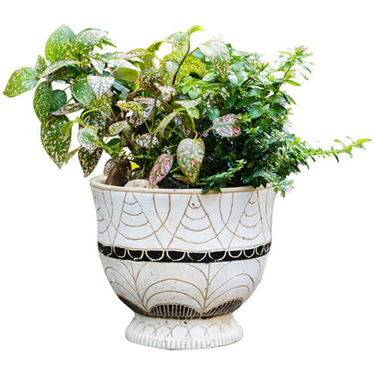 Egyptian Pattern Tall Flower Pot for Garden Decor