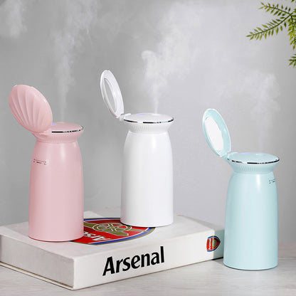 USB Mini Humidifier with Shell Flip Cover and Mirror