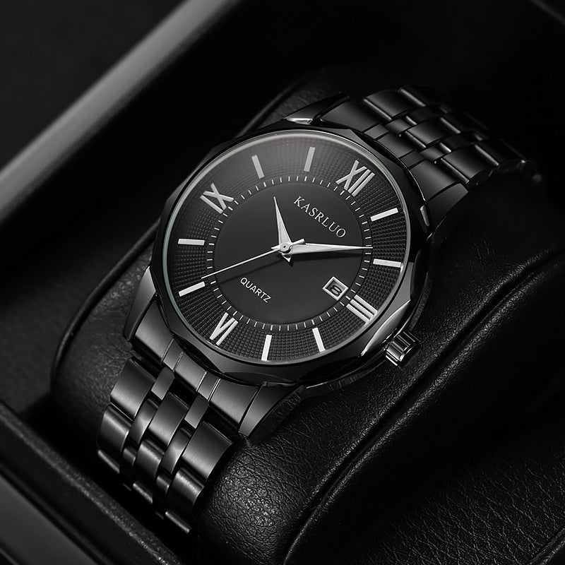 Stylish Men's Brand Watch with Calendar and Steel Band