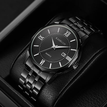 Stylish Men's Brand Watch with Calendar and Steel Band