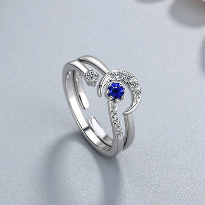 Star Moon Cold Wind Tail Fashion Ring