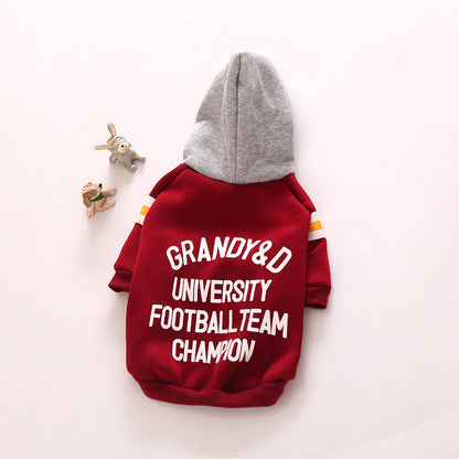 Hooded Pullover Letter Jacket for Dogs