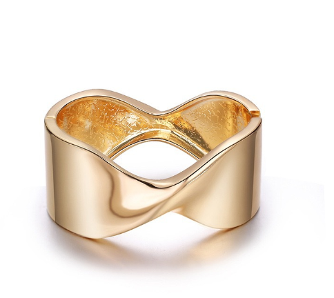 Cool Bow Metal Texture Open-ended Bracelet in Alloy