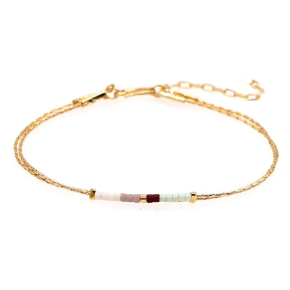 Double-Layer Gold Thread Bead Bracelet for Women