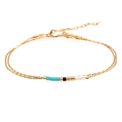 Double-Layer Gold Thread Bead Bracelet for Women