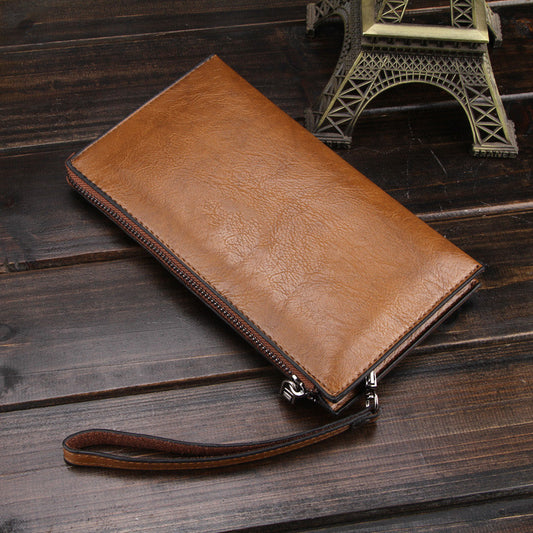 Men's Leather Handbag Wallet for Coins and Phones