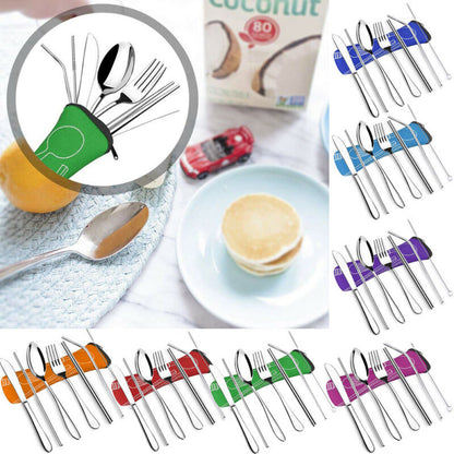 Stainless Steel Portable Cutlery Set - 7 Pieces